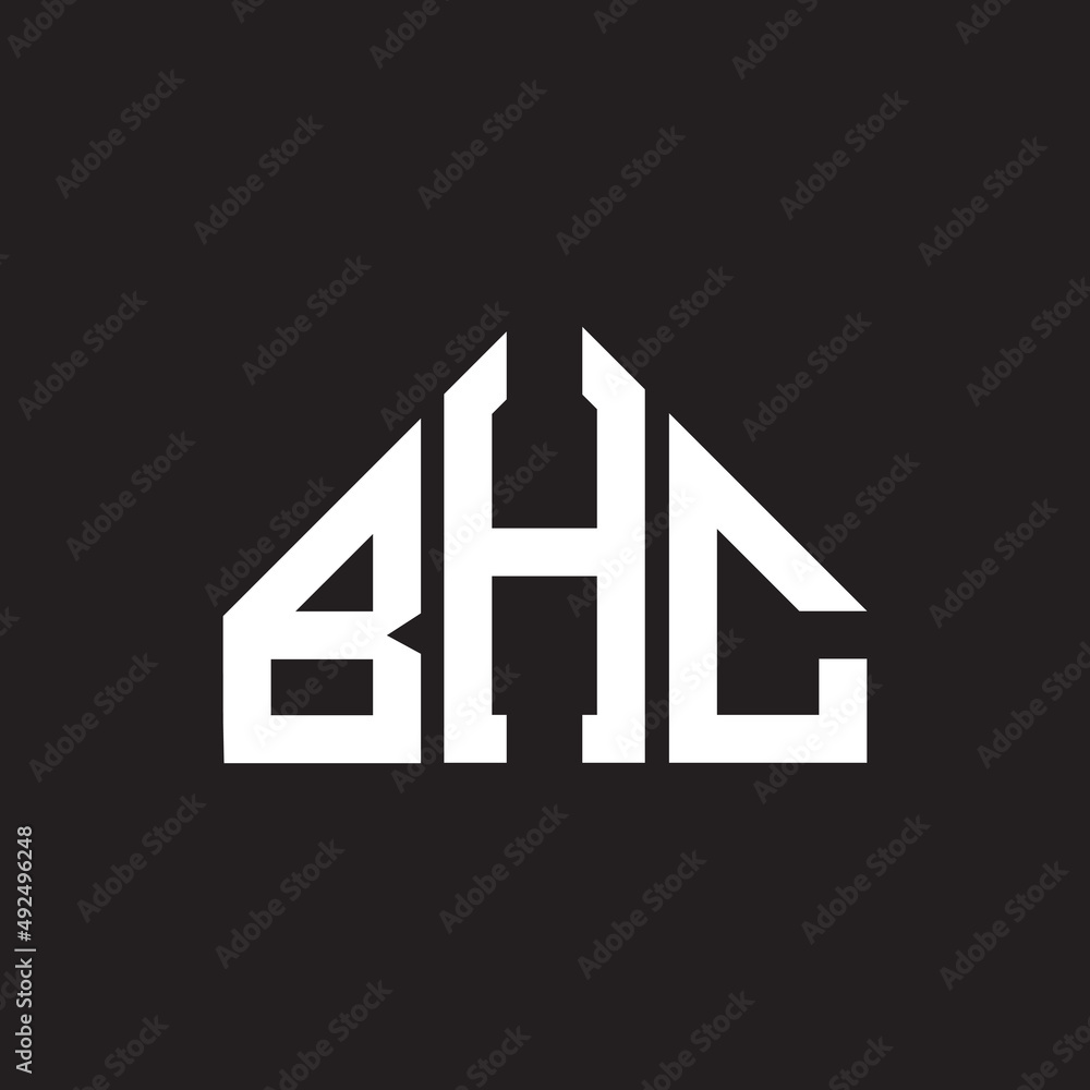 BHC letter logo design. BHC monogram initials letter logo concept. BHC letter design in black background. BHC letter logo design. BHC monogram initials letter logo concept. BHC letter design in black background.
