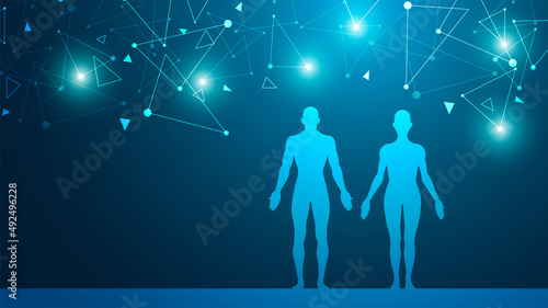 sistema immunitario, corpo umano, silhouette,
