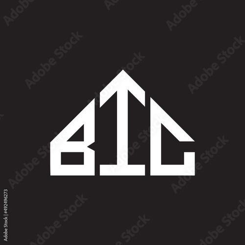 BIC letter logo design. BIC monogram initials letter logo concept. BIC letter design in black background.