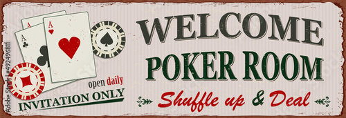 Vintage Poker metal sign.