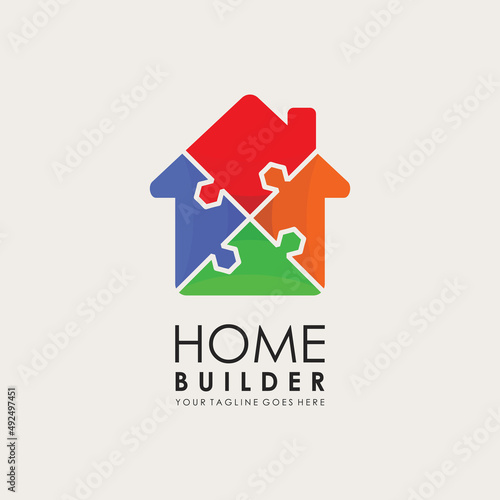 Home & pazzle for home builder logo idea