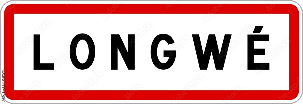 Panneau entrée ville agglomération Longwé / Town entrance sign Longwé