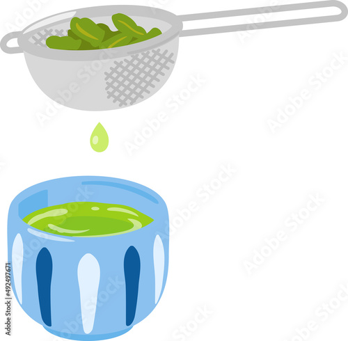 茶漉しと湯呑