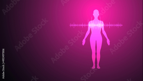 ecg, sistema immunitario, corpo umano, silhouette,