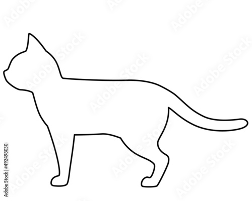 ネコのシルエット線画イラスト11