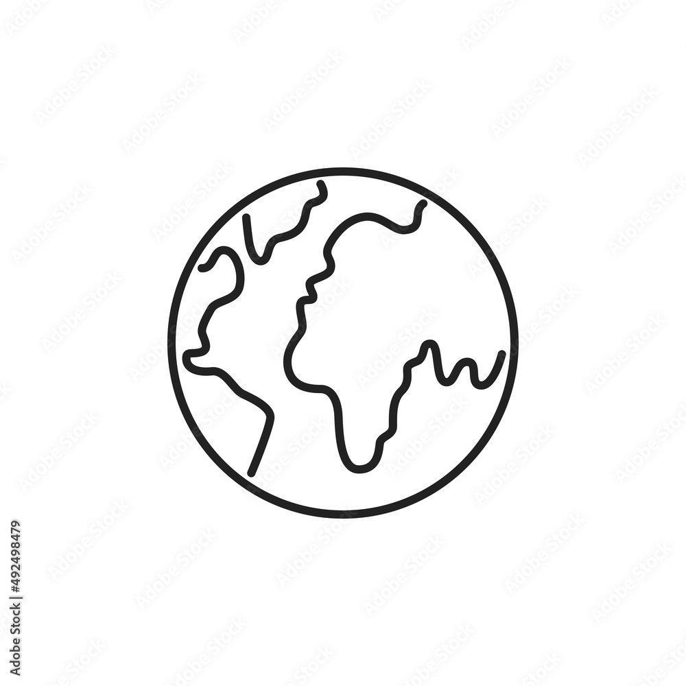Earth icon. High quality black vector illustration.