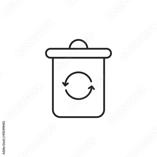 Waste recycling icon. Trash can symbol. High quality black vector illustration.