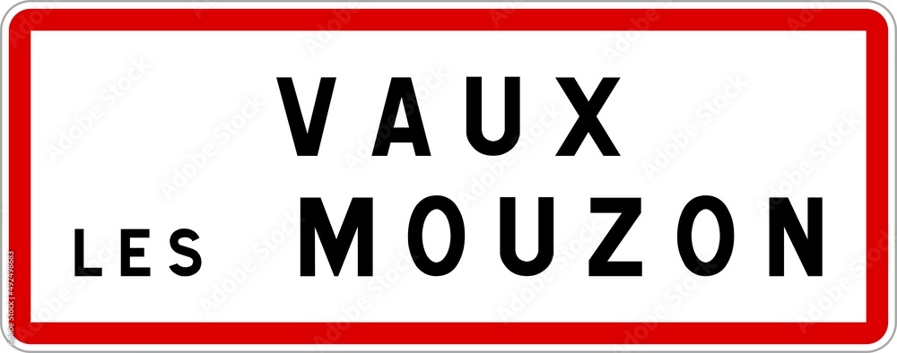 Panneau entrée ville agglomération Vaux-lès-Mouzon / Town entrance sign Vaux-lès-Mouzon