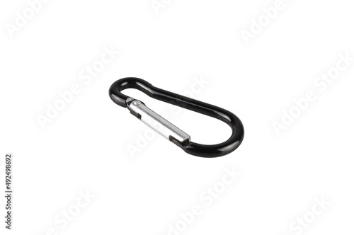 Aluminum safety hook on white background