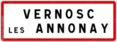 Panneau entrée ville agglomération Vernosc-lès-Annonay / Town entrance sign Vernosc-lès-Annonay