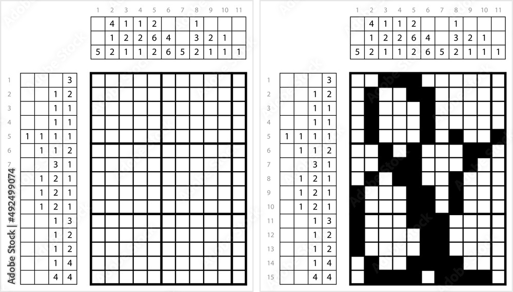 Fototapeta premium Ampersand Icon Nonogram Pixel Art M_2203001