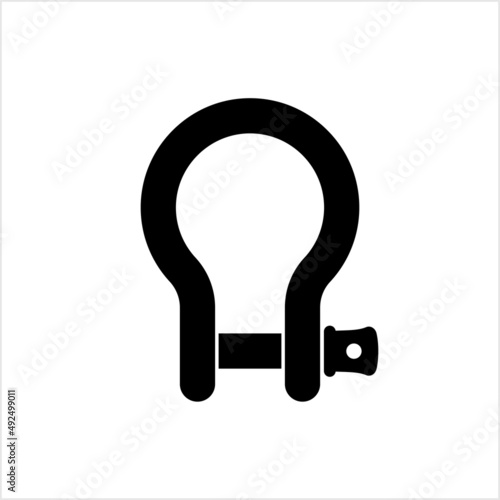 Shackle Icon, Gyve Icon, U Shaped Piece Of Metal With A Clevis Pin, Bolt