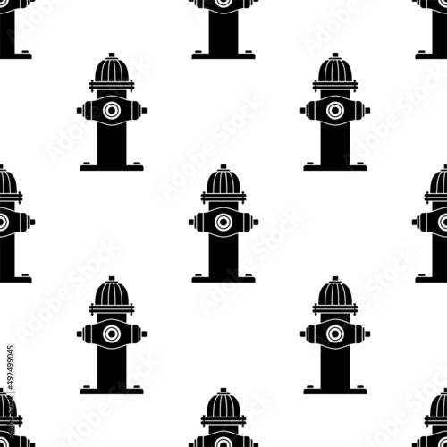 Fire Hydrant Icon Seamless Pattern, Fireplug Icon, Fire Pump Icon