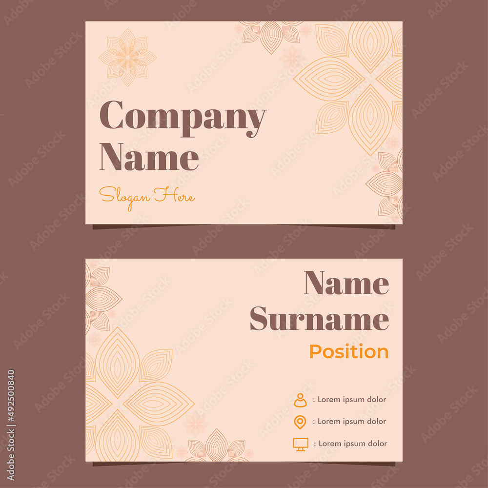 Fototapeta premium Beautiful flower petals business card template design