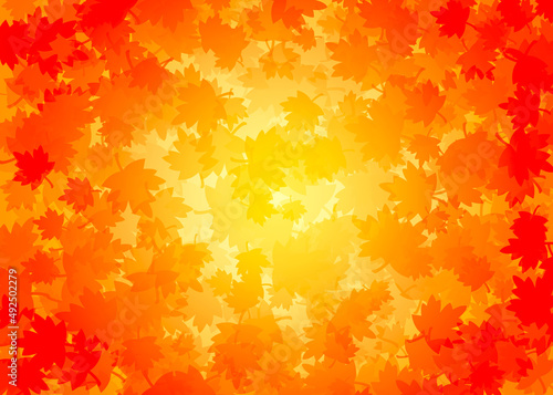 Abstract maple leaf pattern with yellow gradient background