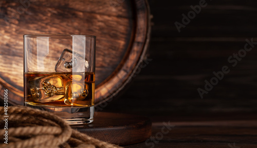 Sticker Glass with whiskey