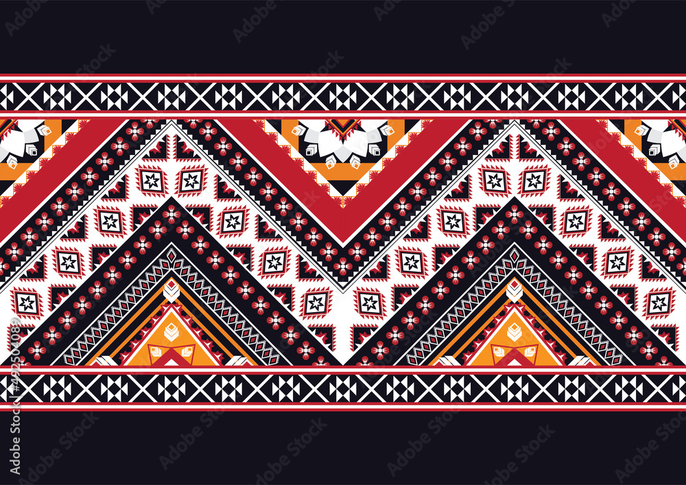 Geometric ethnic flower pattern for background,fabric,wrapping,clothing,wallpaper,batik,carpet,embroidery style. Geometric ethnic flower pattern for background,fabric,wrapping,clothing,wallpaper,batik,carpet,embroidery style.