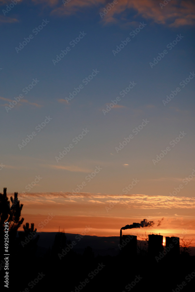 Sunrise in the winter city. Sunrise in the winter city.