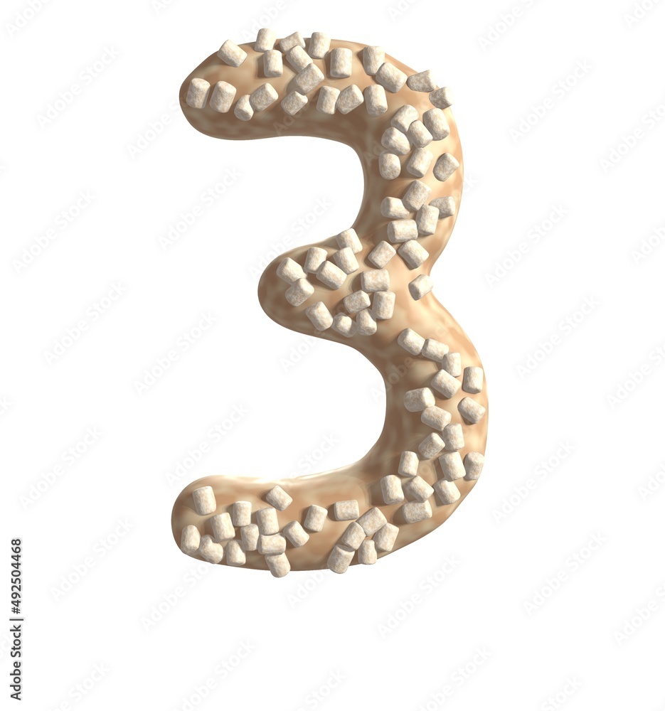 Crumb Cake Themed Font Number 3 Crumb Cake Themed Font Number 3