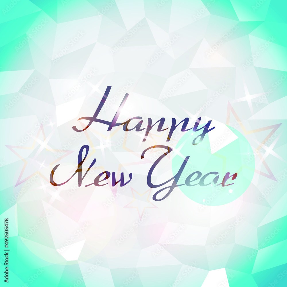 Happy New Year. Holiday Vector Illustration. Shiny Lettering Composition With  Sparkles