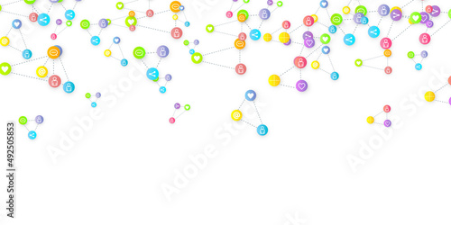 Social media marketing icons internet tags target