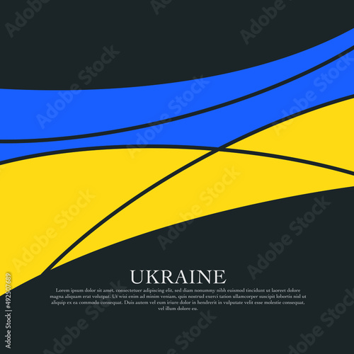 Flag of Ukraine design. Vector lines concept. Save Ukraine. Stand Up for Ukraine. EPS 10.