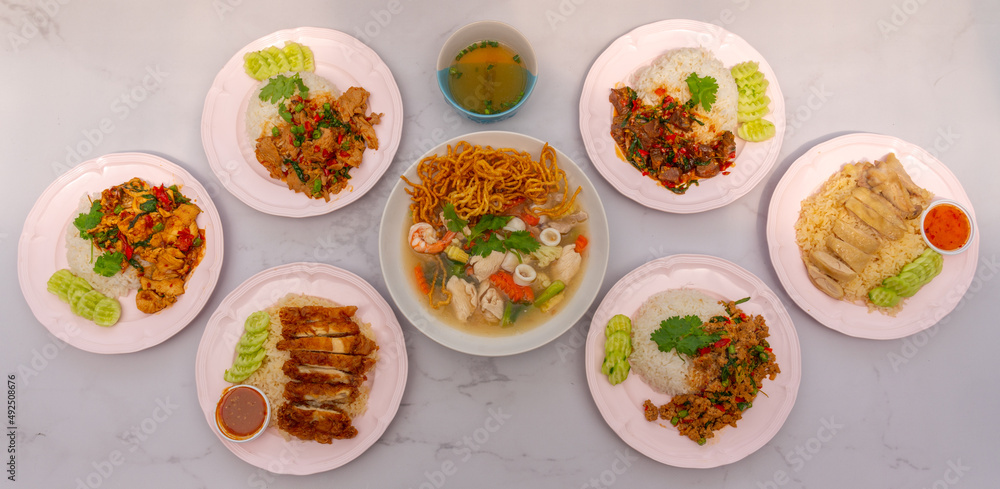Mixed Thai and Muslim Food Selections Mixed Thai and Muslim Food Selections