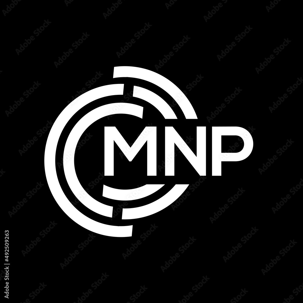 MNP letter logo design. MNP monogram initials letter logo concept. MNP letter design in black background. MNP letter logo design. MNP monogram initials letter logo concept. MNP letter design in black background.