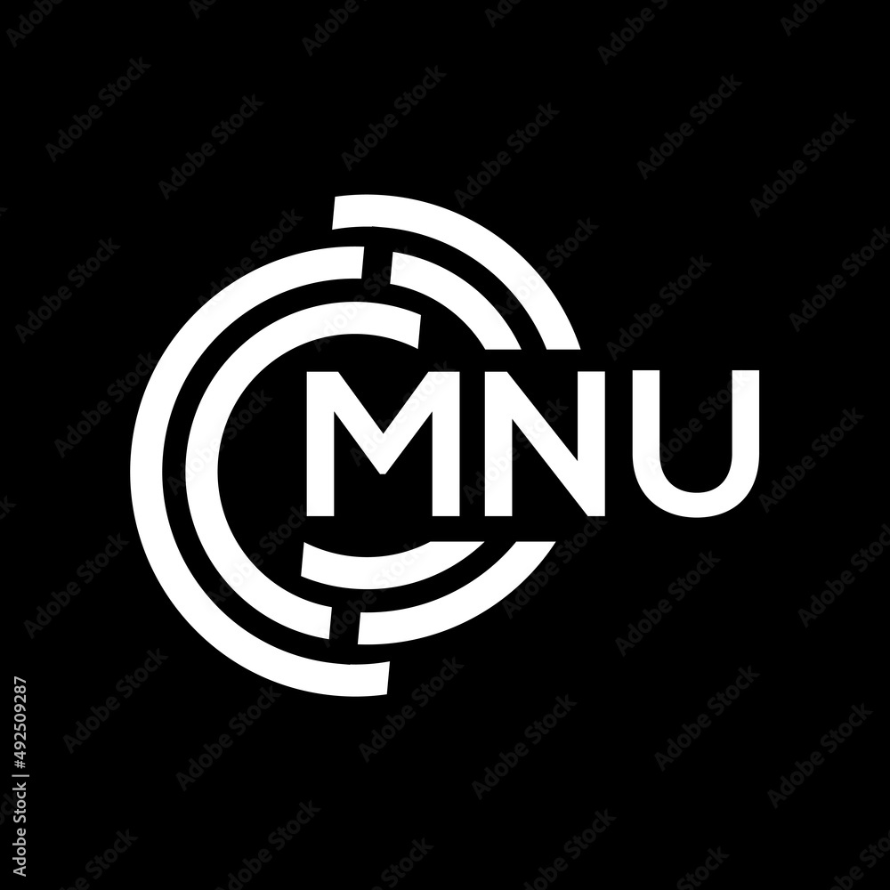 MNU letter logo design. MNU monogram initials letter logo concept. MNU letter design in black background. MNU letter logo design. MNU monogram initials letter logo concept. MNU letter design in black background.