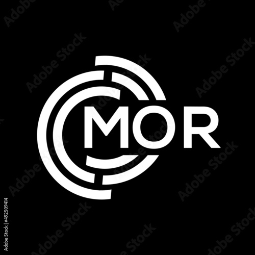 MOR letter logo design. MOR monogram initials letter logo concept. MOR letter design in black background.