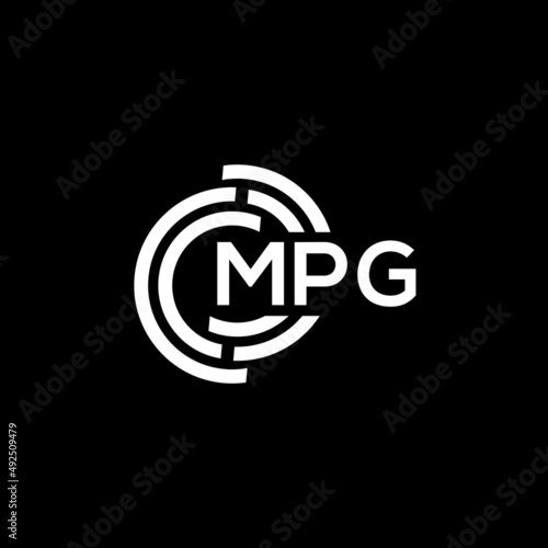 MPG letter logo design. MPG monogram initials letter logo concept. MPG letter design in black background. photo