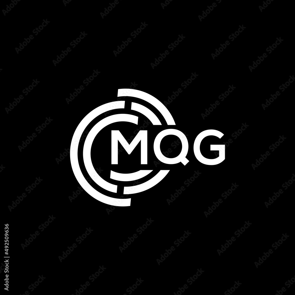 Obraz premium MQG letter logo design. MQG monogram initials letter logo concept. MQG letter design in black background.
