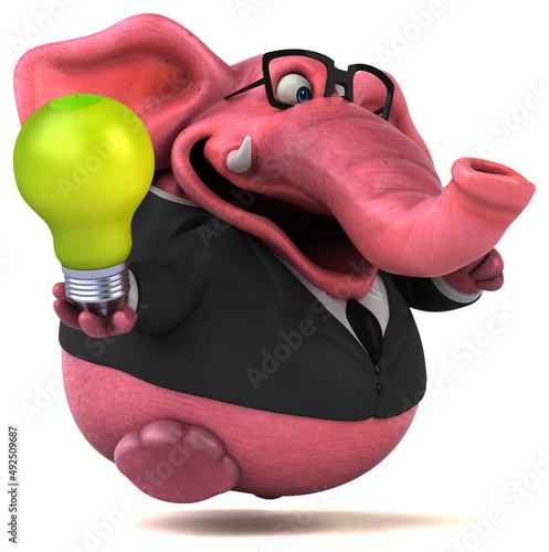 Canvas Print Pink elephant - 3D Illustration