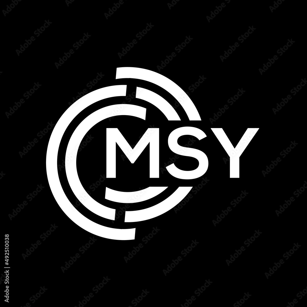 MSY letter logo design. MSY monogram initials letter logo concept. MSY letter design in black background. MSY letter logo design. MSY monogram initials letter logo concept. MSY letter design in black background.