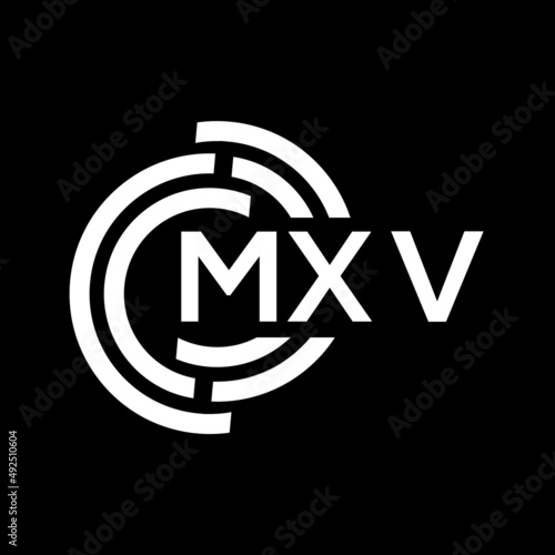 MXV letter logo design. MXV monogram initials letter logo concept. MXV letter design in black background. photo
