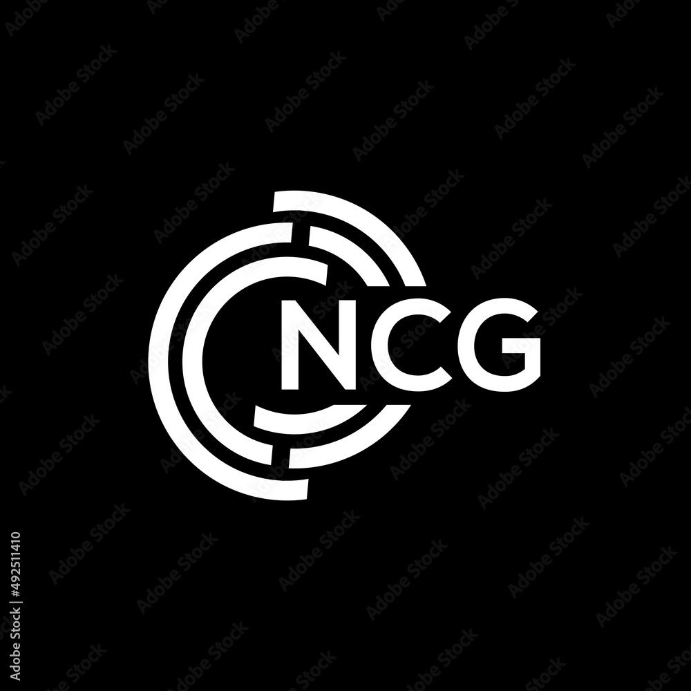Obraz premium NCG letter logo design. NCG monogram initials letter logo concept. NCG letter design in black background.