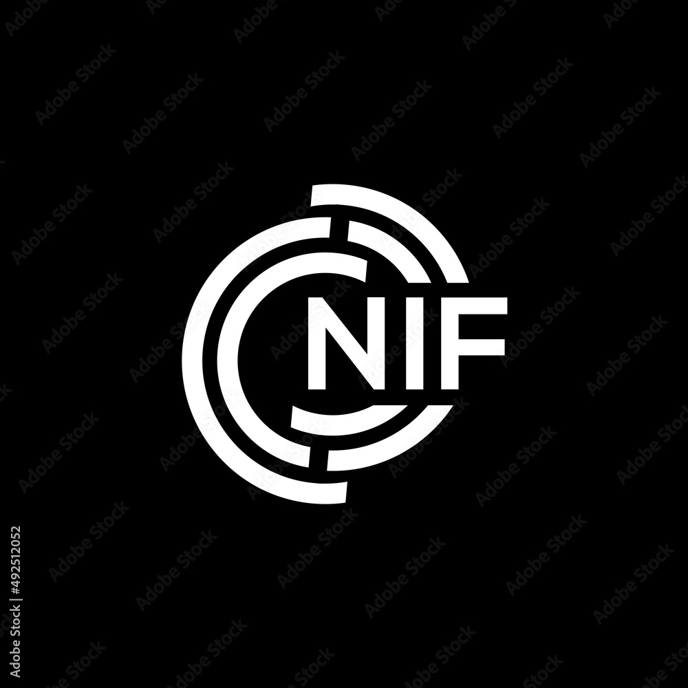 NIF letter logo design. NIF monogram initials letter logo concept. NIF letter design in black background. NIF letter logo design. NIF monogram initials letter logo concept. NIF letter design in black background.