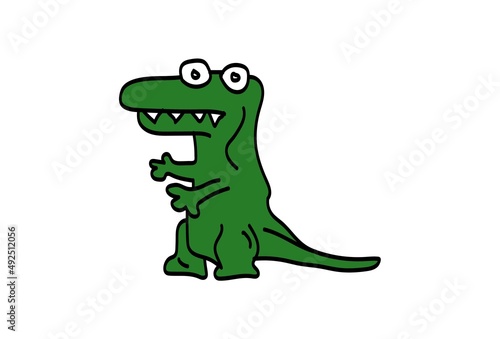 cartoon doodle crazy alligator Vector illustration design