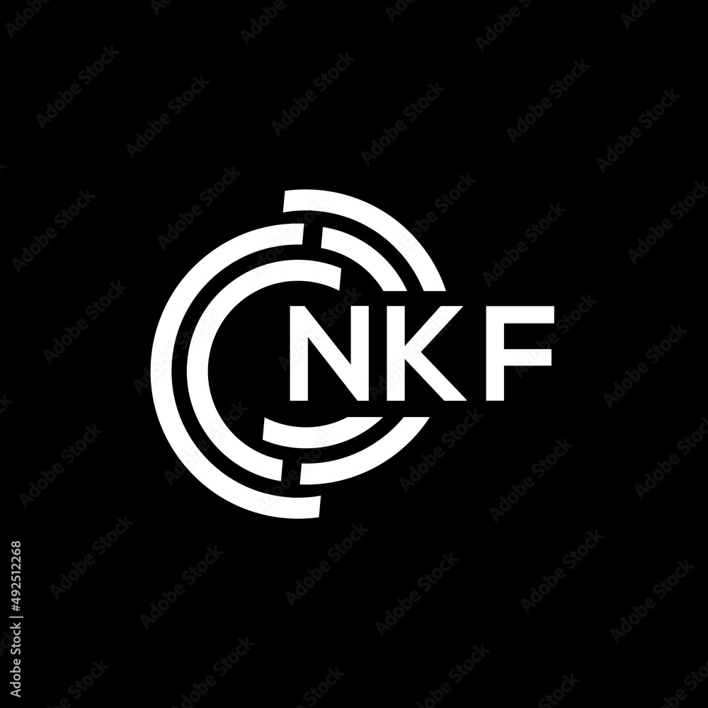 NKF letter logo design. NKF monogram initials letter logo concept. NKF letter design in black background. NKF letter logo design. NKF monogram initials letter logo concept. NKF letter design in black background.