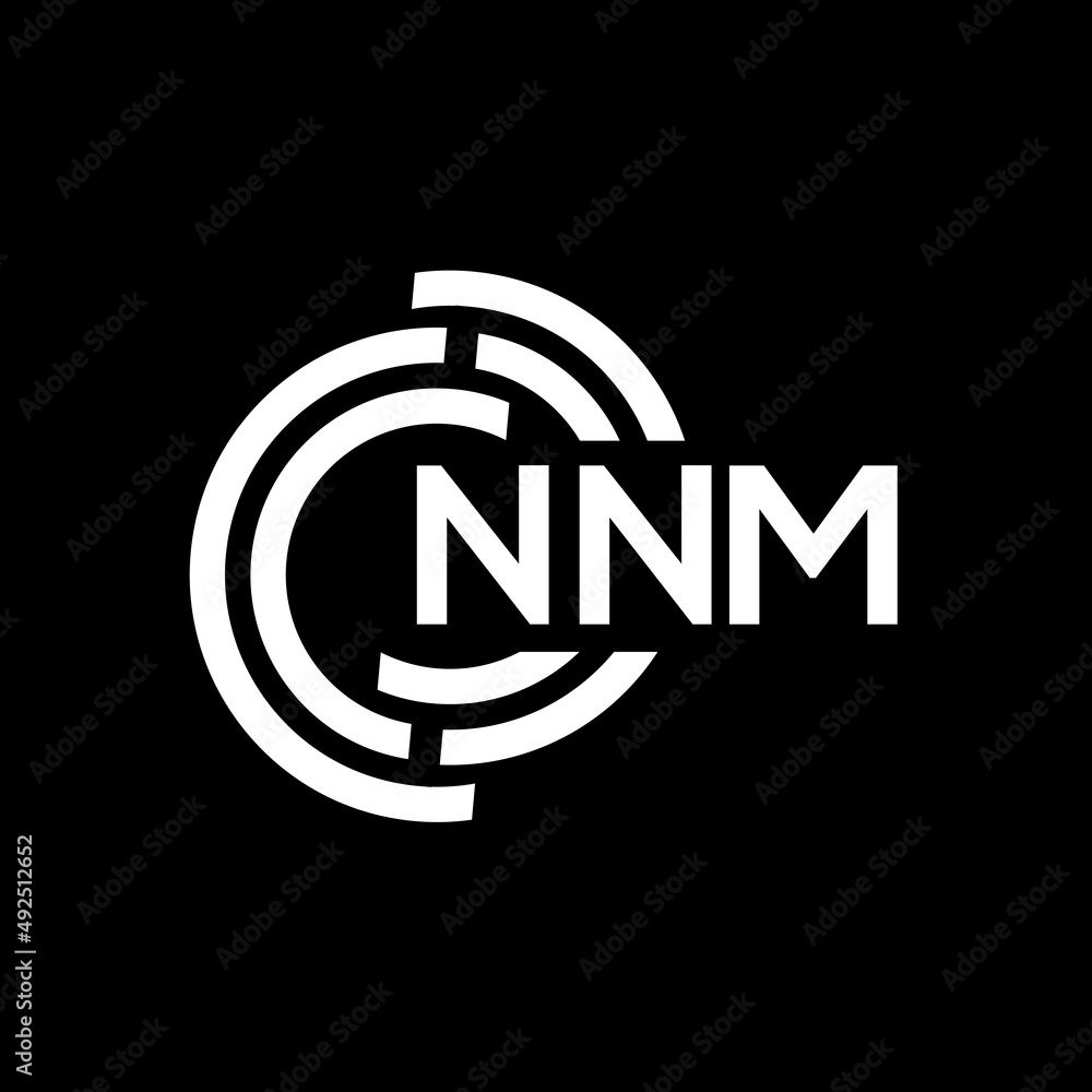 NNM letter logo design. NNM monogram initials letter logo concept. NNM letter design in black background.