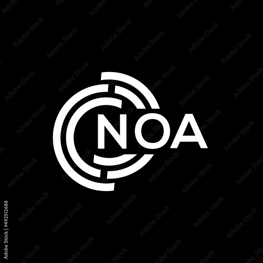 NOA letter logo design. NOA monogram initials letter logo concept. NOA letter design in black background. NOA letter logo design. NOA monogram initials letter logo concept. NOA letter design in black background.