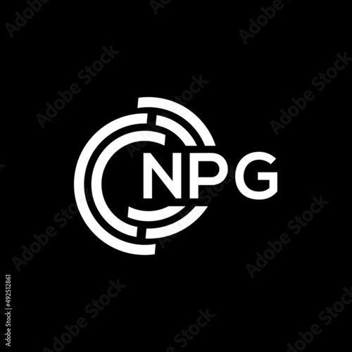 NPG letter logo design. NPG monogram initials letter logo concept. NPG letter design in black background.