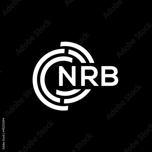NRB letter logo design. NRB monogram initials letter logo concept. NRB letter design in black background. photo