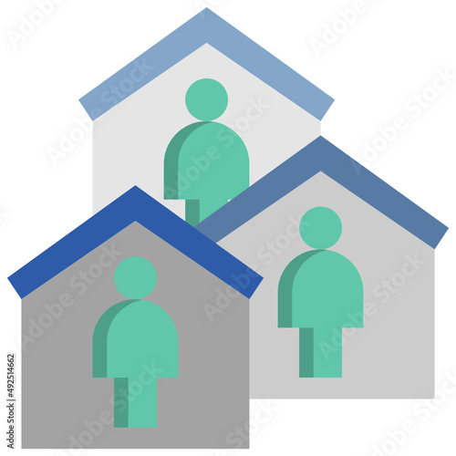 Coronavirus home quarantine icon