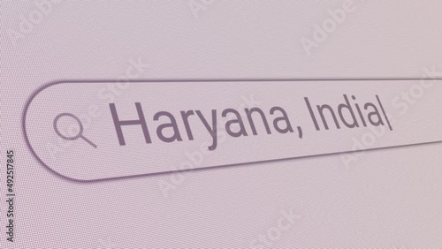 Search Bar Haryana India 
Close Up Single Line Typing Text Box Layout Web Database Browser Engine Concept photo