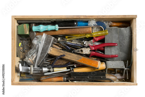 Tools in a box isolated