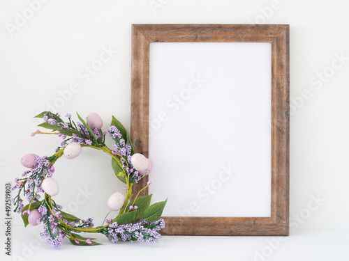 A4 frame mockup with white background, easter mockup