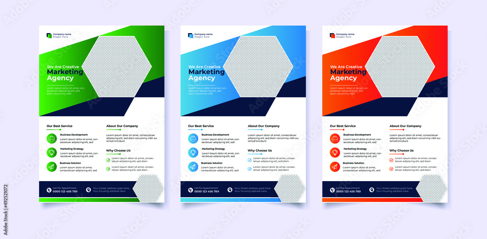 Modern digital marketing agency a4 flyer template Modern digital marketing agency a4 flyer template
