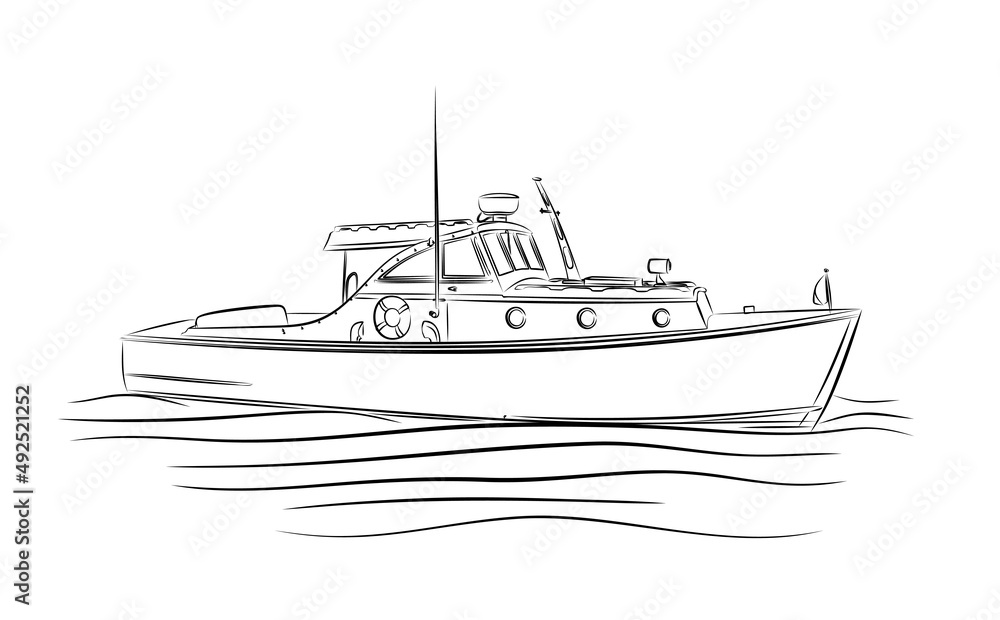 The Sketch of the big sea boat.
