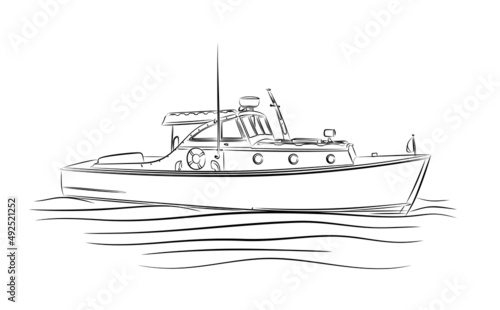 The Sketch of the big sea boat.
